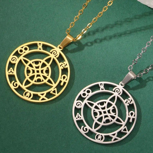 Greek Mythology Symbols Witch Knot Necklace Protection Amulet Wiccan Jewelry