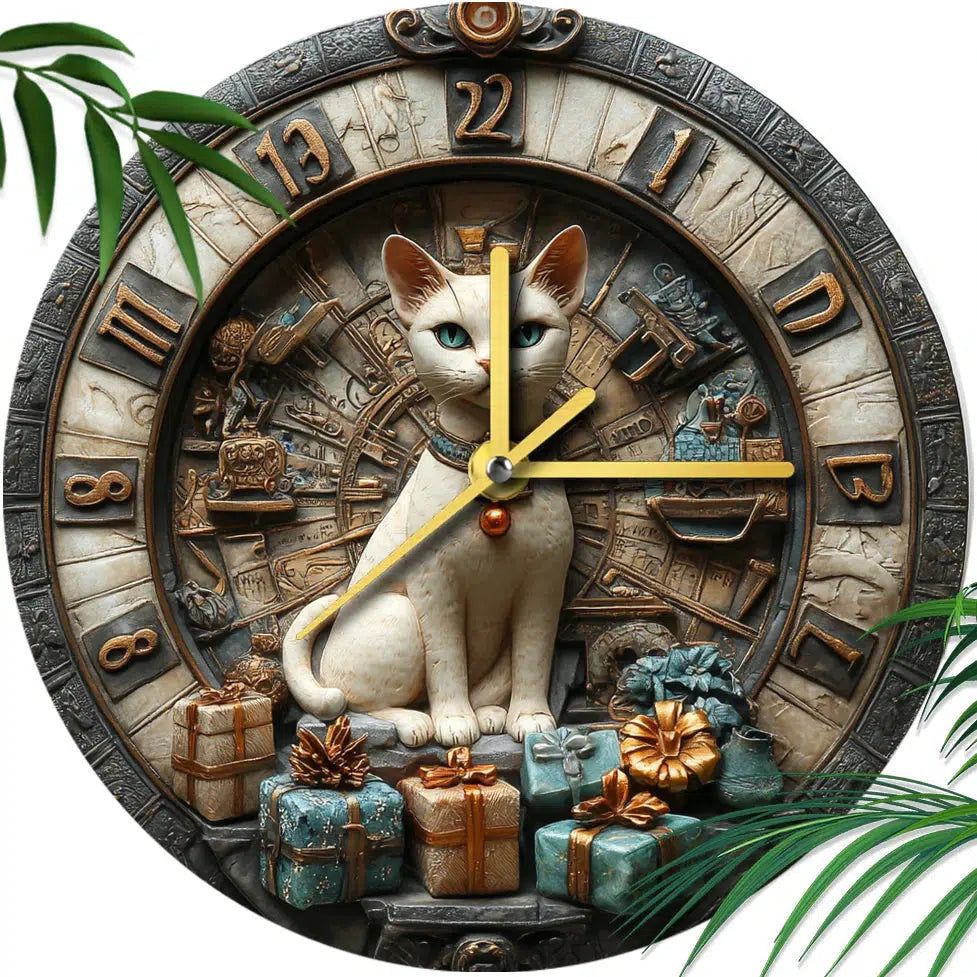 Siamese Cat Wall Clock for Cat Lovers-MoonChildWorld