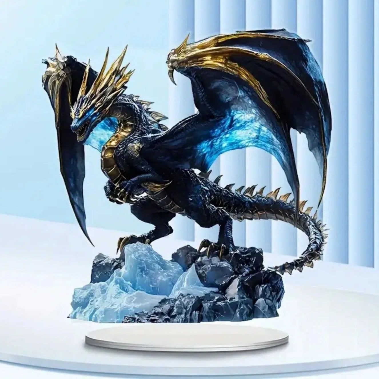 Black Dragon 2D Flat Acrylic Figurine Dragon Table Ornament Dragon Desk Decor-MoonChildWorld