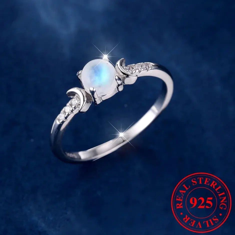 Wicca Triple moon opal ring-MoonChildWorld