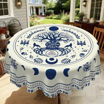 Viking Rune Tree of Life Tablecloth for Wicca Pagan Home Decor-MoonChildWorld