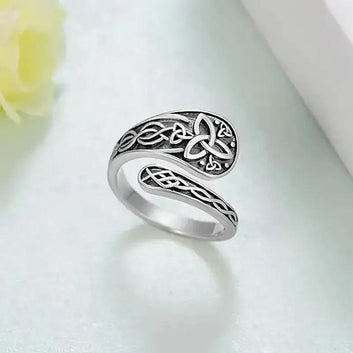 925 Sterling Silver Celtic Knot Witch Ring Witchcraft Jewelry