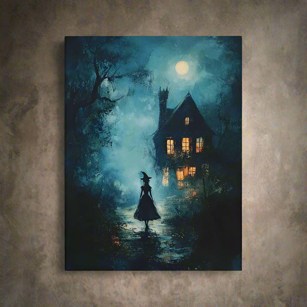 Dark Witch Posters Spooky Mystic Witch Wall Art Print Dark Academia Gothic Victorian Canvas Painting Halloween Decor-MoonChildWorld