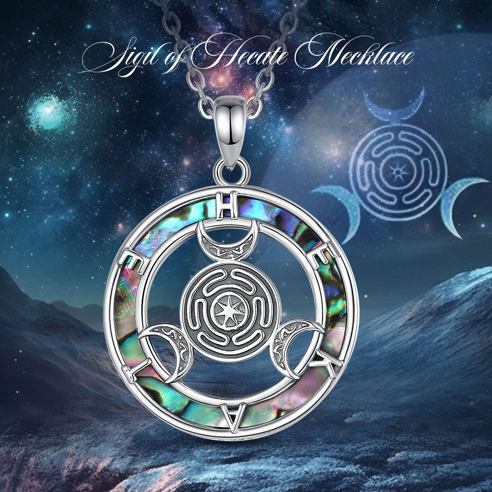 Hecate Wheel Necklace Moon Goddess Wicca Amulet Jewelry-MoonChildWorld