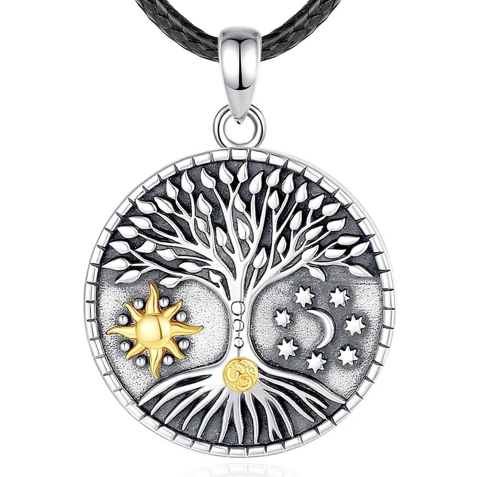 Tree of Life Necklace Wicca Pagan Sun Moon Jewelry-MoonChildWorld