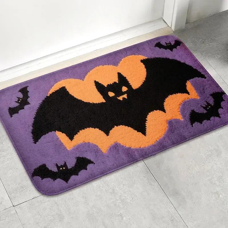 Gothic Halloween Doormat - Spooky Ghost, Spiderweb, Pumpkin, Cat & Bat Design Witch Home Decor-MoonChildWorld