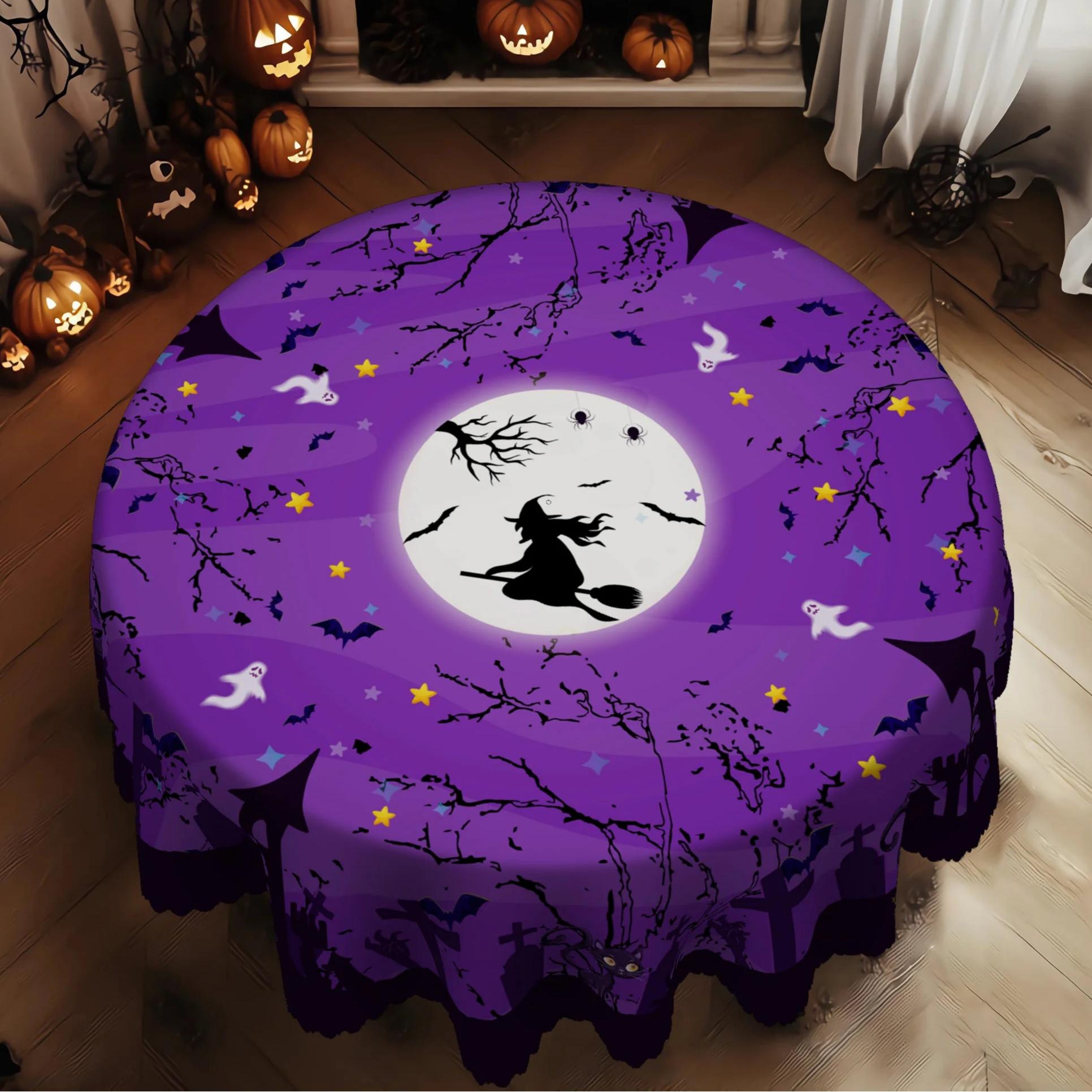 Gothic Witch Tablecloth for Halloween Home Decor-MoonChildWorld