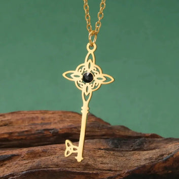 Witch Knot Pendant Necklace for Celtic Knot Cross Necklace Witchy Jewelry