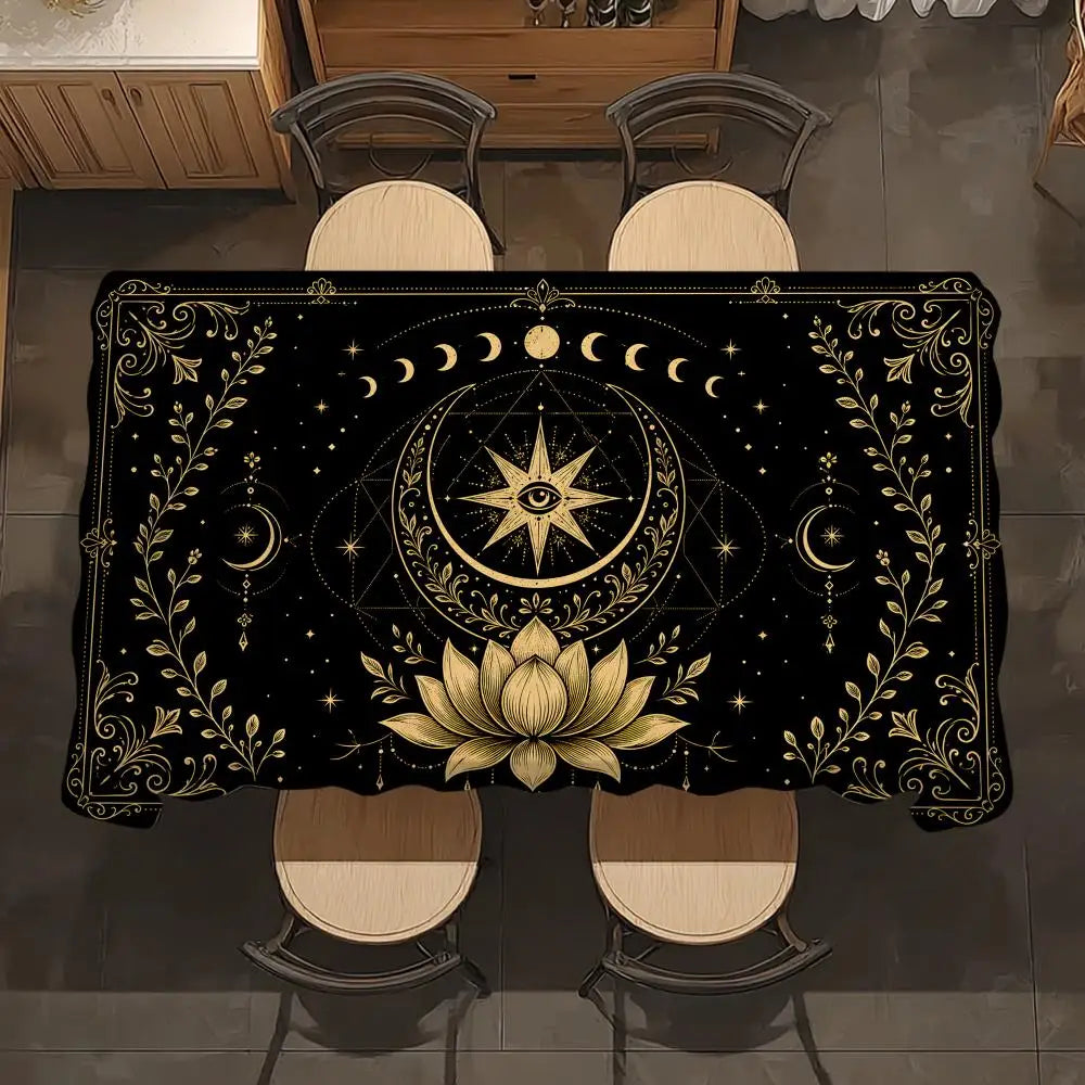 Tarot table cloth – styled on dining table with candles