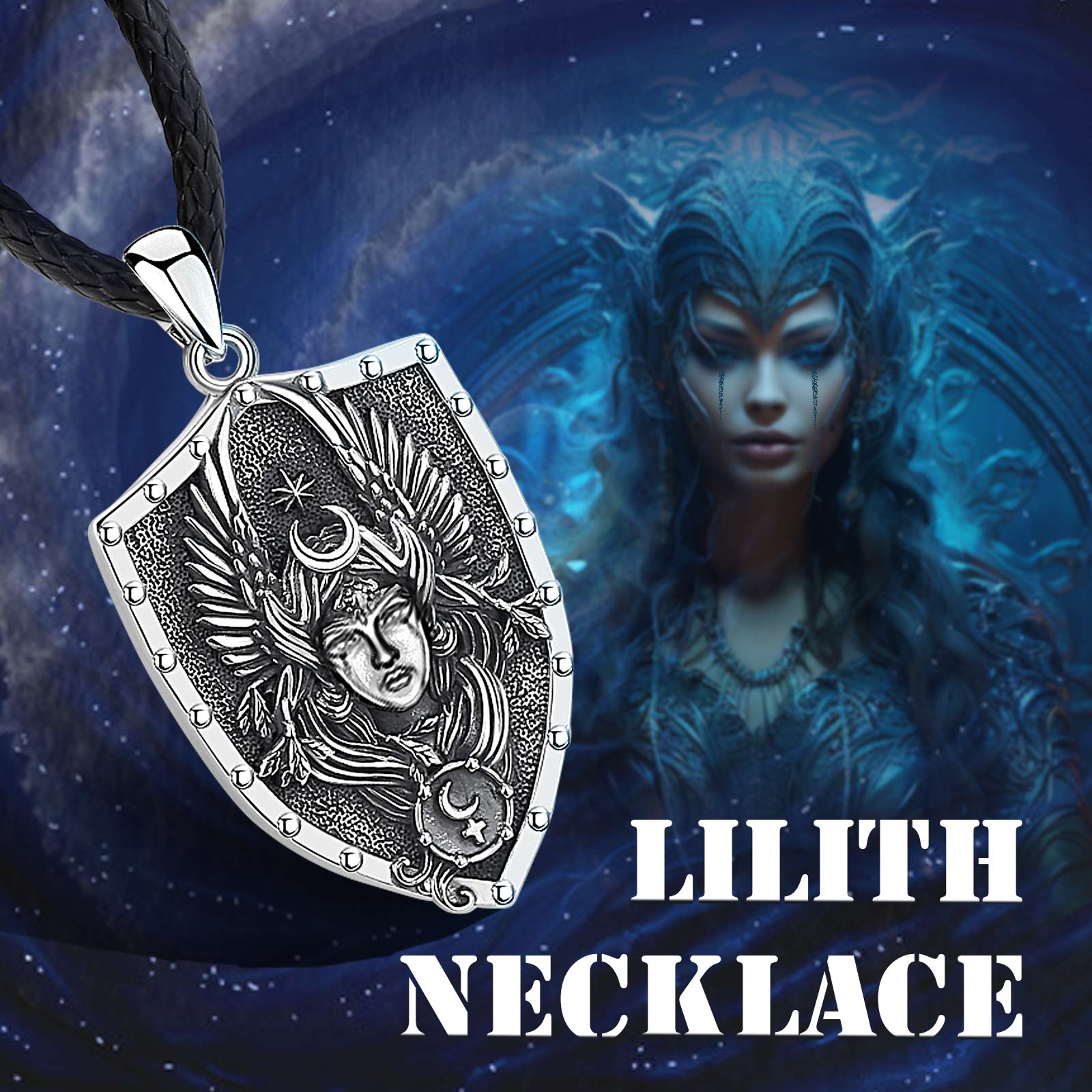 Lilith Moon Goddess Necklace Pagan Jewelry-MoonChildWorld