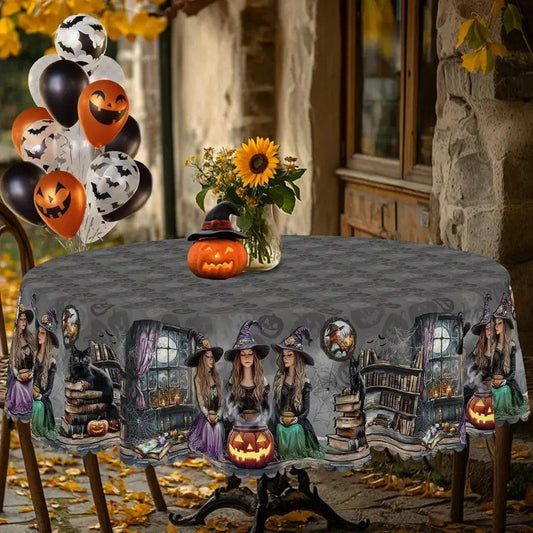 Hocus Pocus Witch Halloween Tablecloth - Gothic Witchy Tablecloth Table Decoration