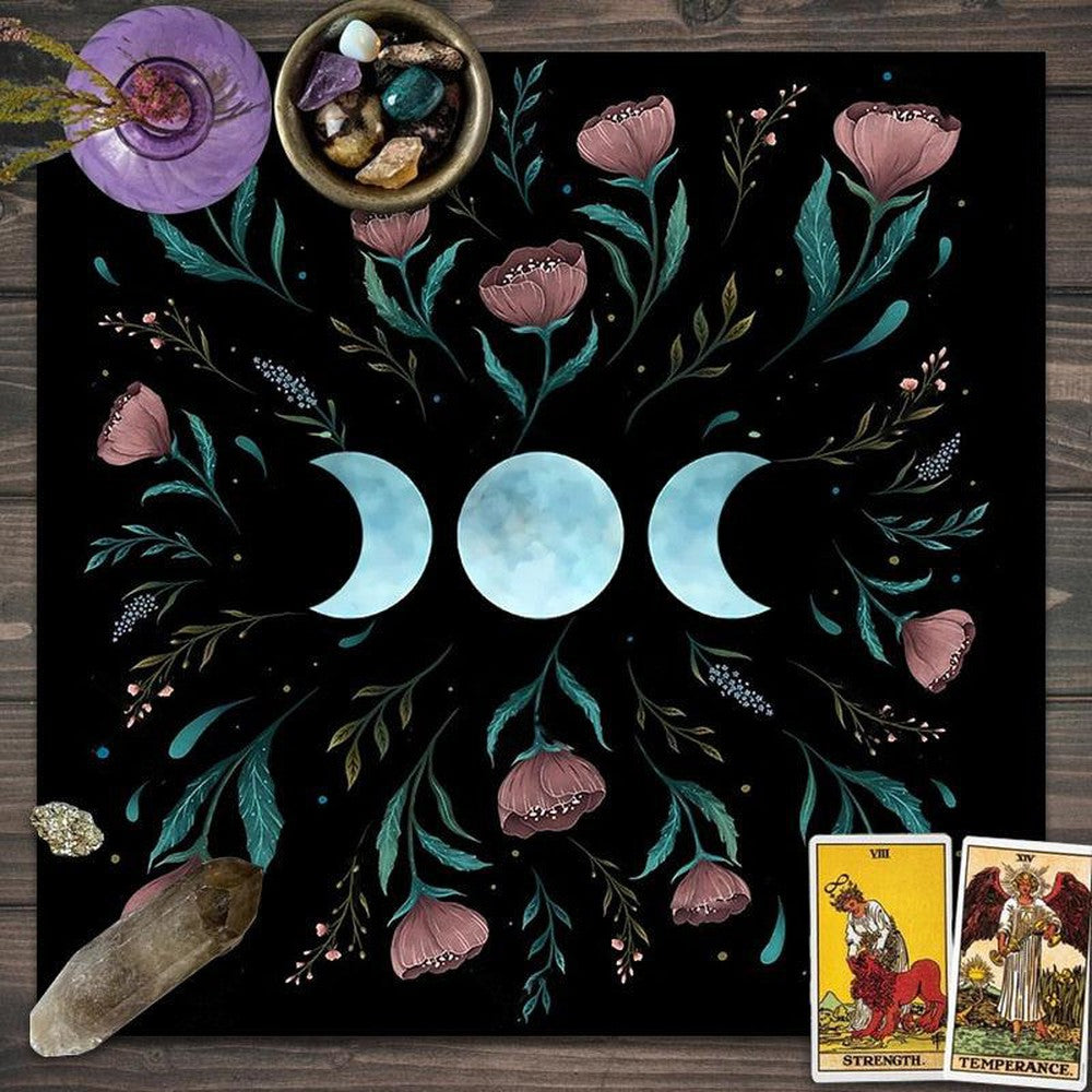 Altar Cloth Triple Moon Tarot Cloth-MoonChildWorld