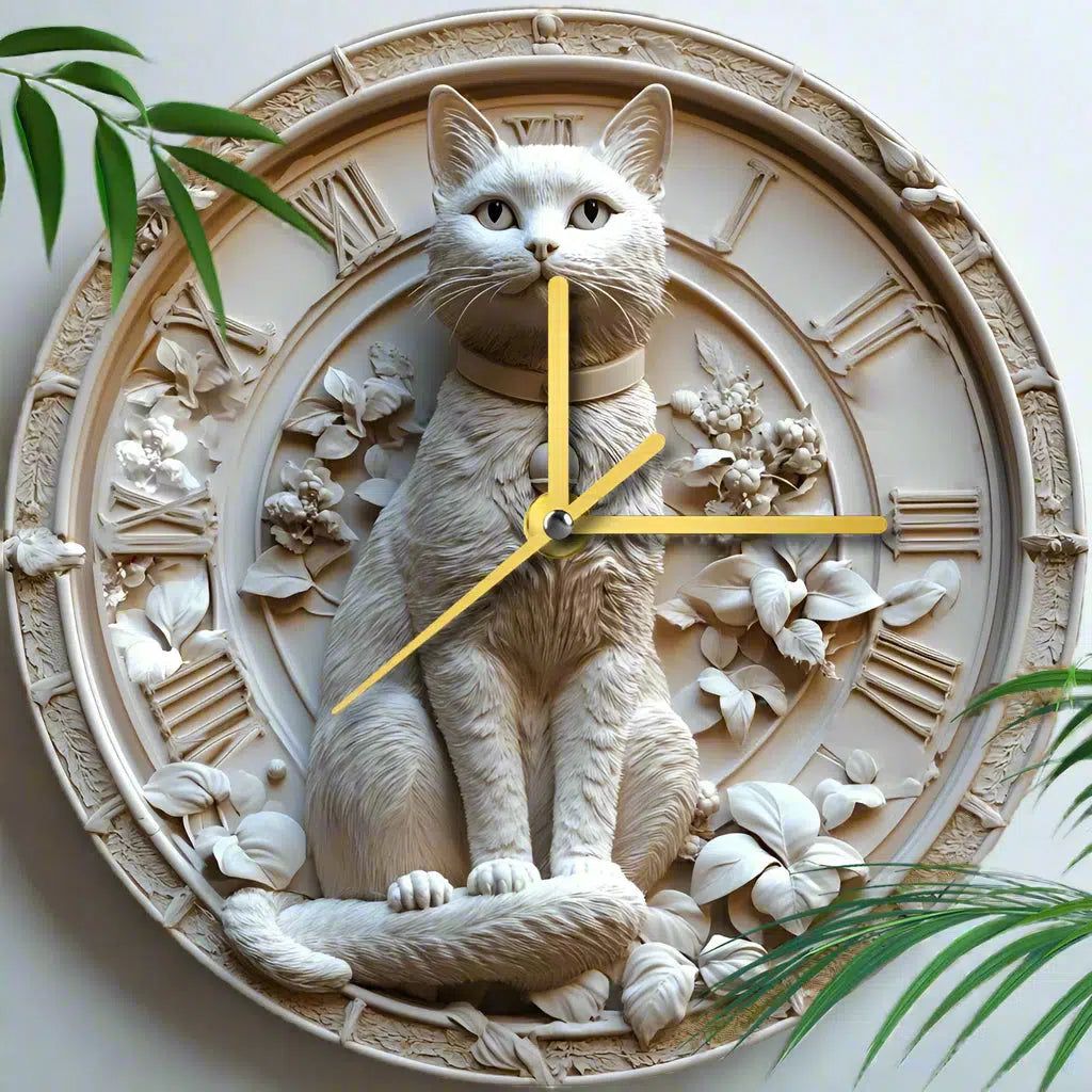 Abyssinian Cat Wall Clock for Cat Lovers Christmas Decorations-MoonChildWorld