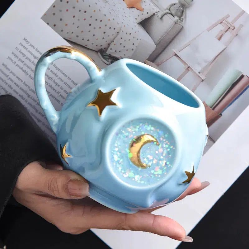 Ceramic Starry Sky Magic Mug Star Moon Mug-MoonChildWorld