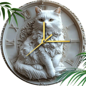 British Longhair Cat Wall Clock for Cat Lovers