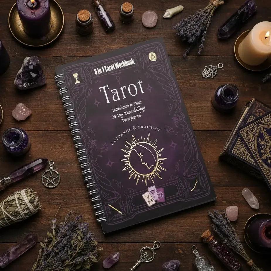 Tarot Workbook For Beginners Introduction 33-day Tarot Challenge Journal-MoonChildWorld
