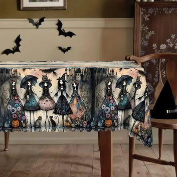 Dark Witch Tablecloth for Halloween Home Decor