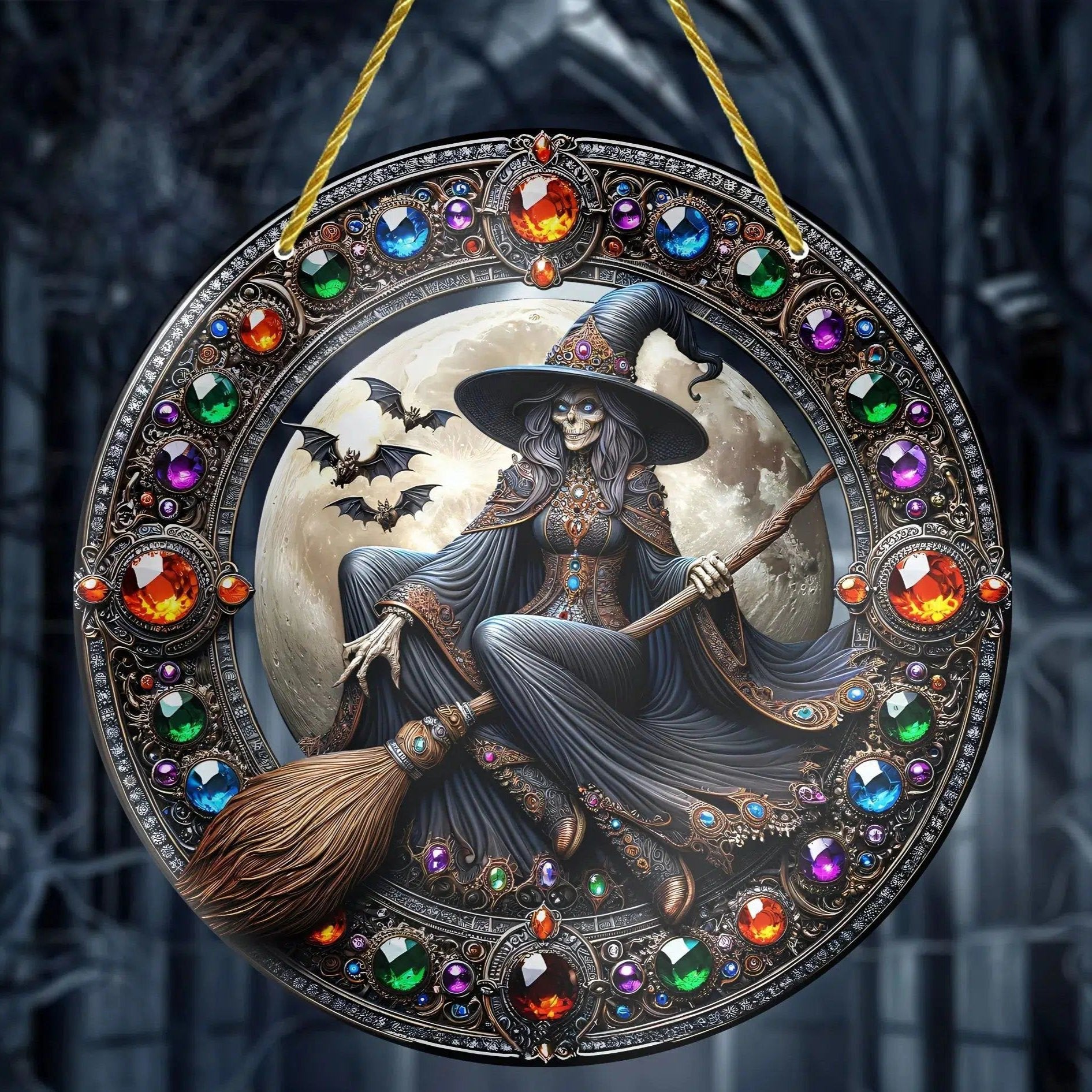 Halloween Witch Window Ornament Gothic Witch Suncatcher-MoonChildWorld