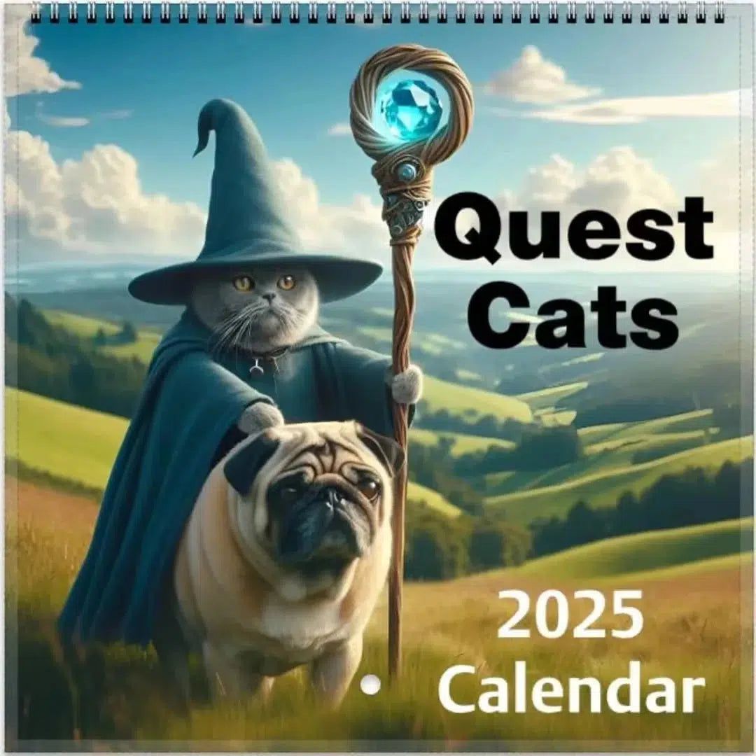 2025 Medieval Exploration Cat Calendar Wizard Cat 2025 Calendar-MoonChildWorld