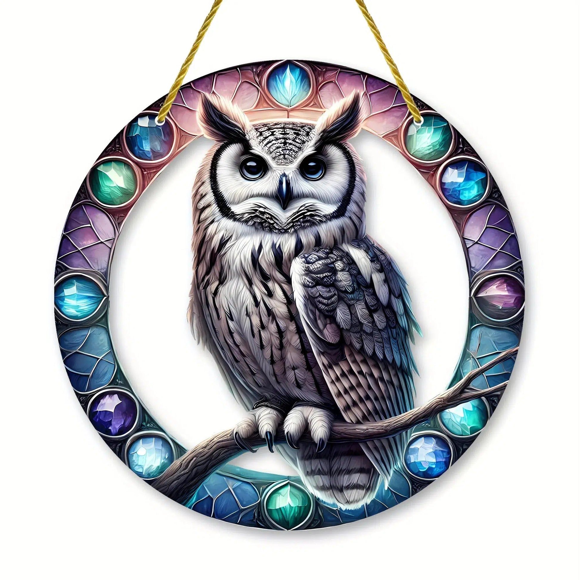 Mystic Owl Suncatcher Spirit Animal Window Hanging-MoonChildWorld