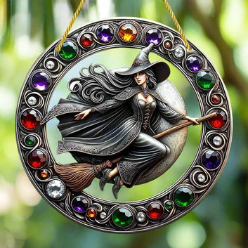 Witch Suncatcher Gorgeous Witch Acrylic Window Decoration Witchy Window Hanging