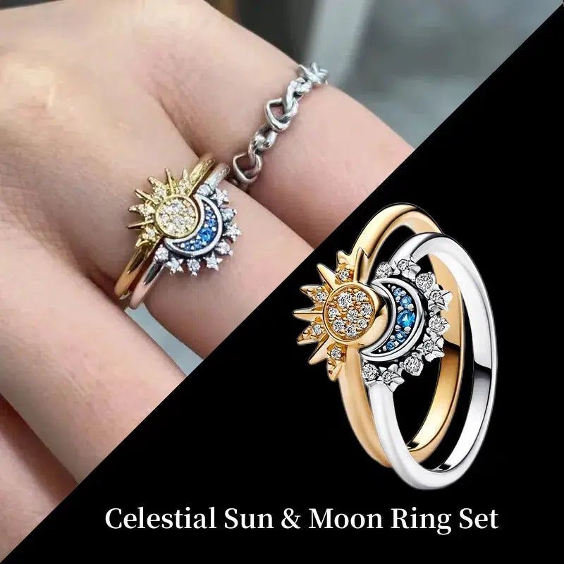 Celestial Sun Moon Ring Set-MoonChildWorld