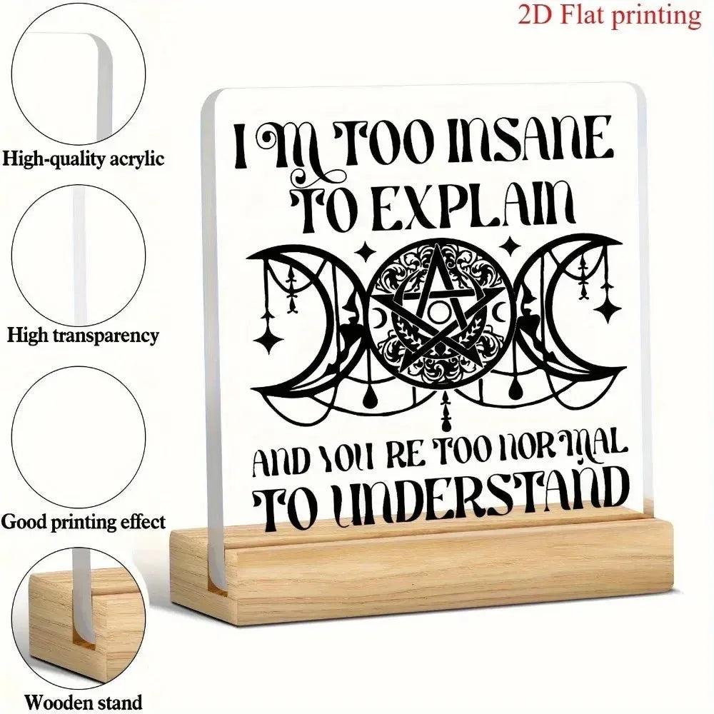 Witch Acrylic Desktop Decoration - Triple Moon Wicca Table Ornament-MoonChildWorld