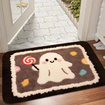Spooky Halloween Doormat - Cute Ghost, Witch Design Witchy Home Decor