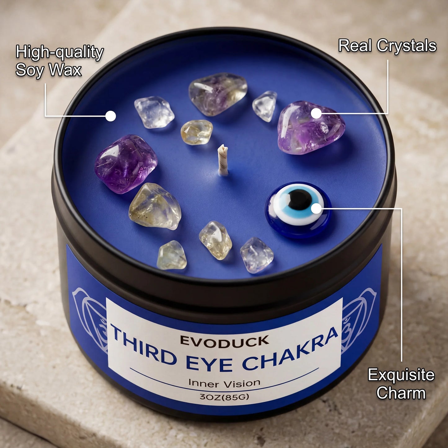 7 Chakra Candles Set Eco-Friendly Soy Wax for Meditation Rituals