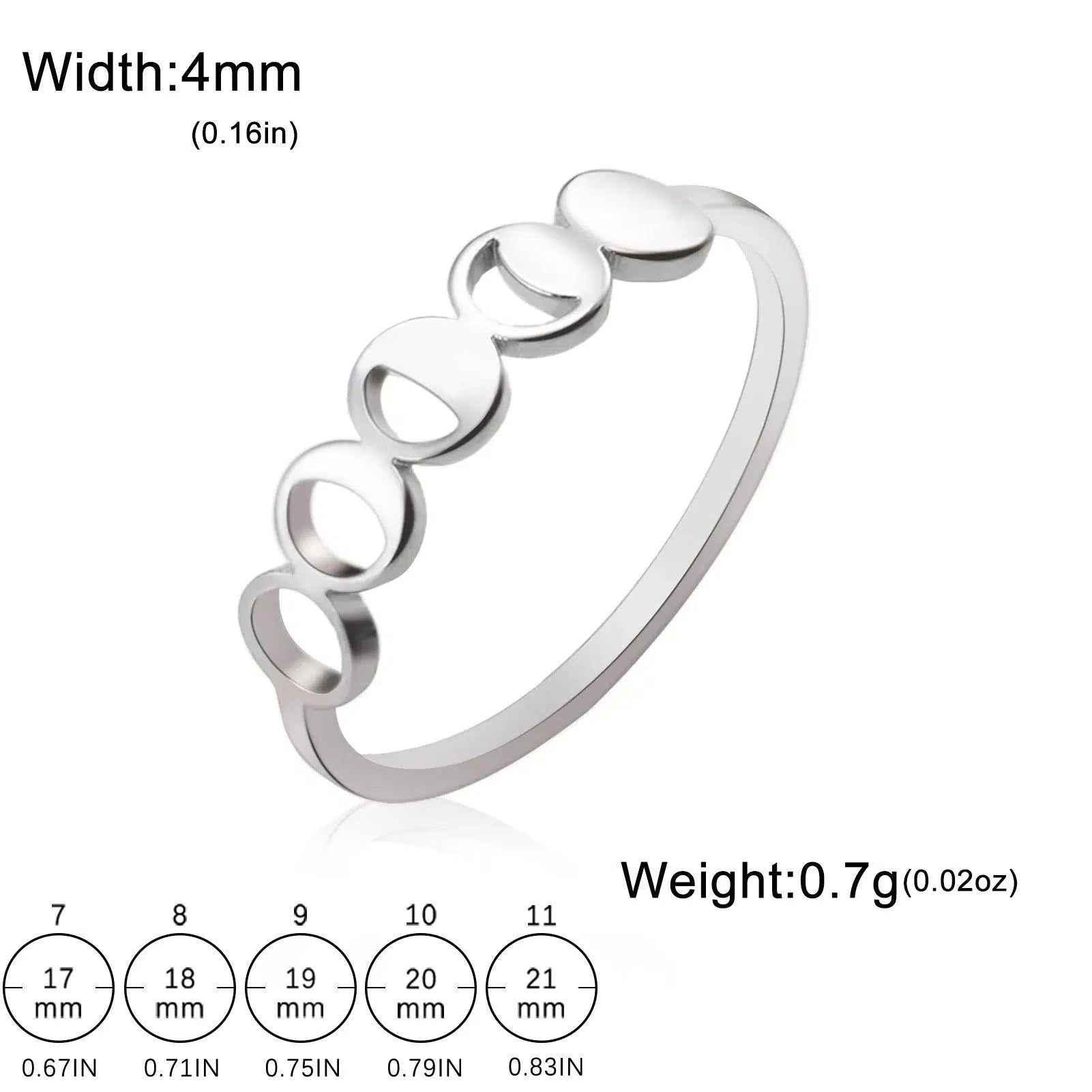 Lunar Moon Phase Ring Crescent Moon Rings-MoonChildWorld