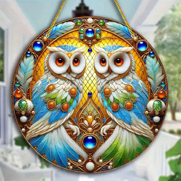 Gorgeous Owls Suncatcher Spirit Owls Acrylic Sign Window Hanging