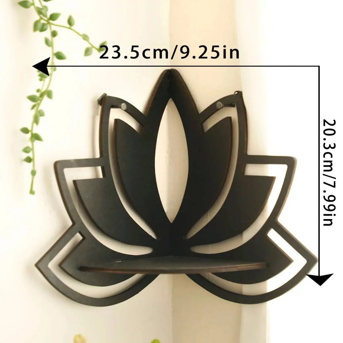 Lotus Corner Shelf Wooden Crystal Holder Shelf-MoonChildWorld