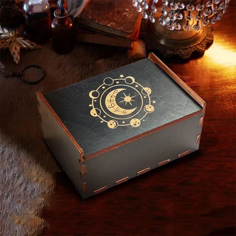 Witch Wood Storage Box Tarot Cards Storage Box Crystal Jewelry Box-MoonChildWorld