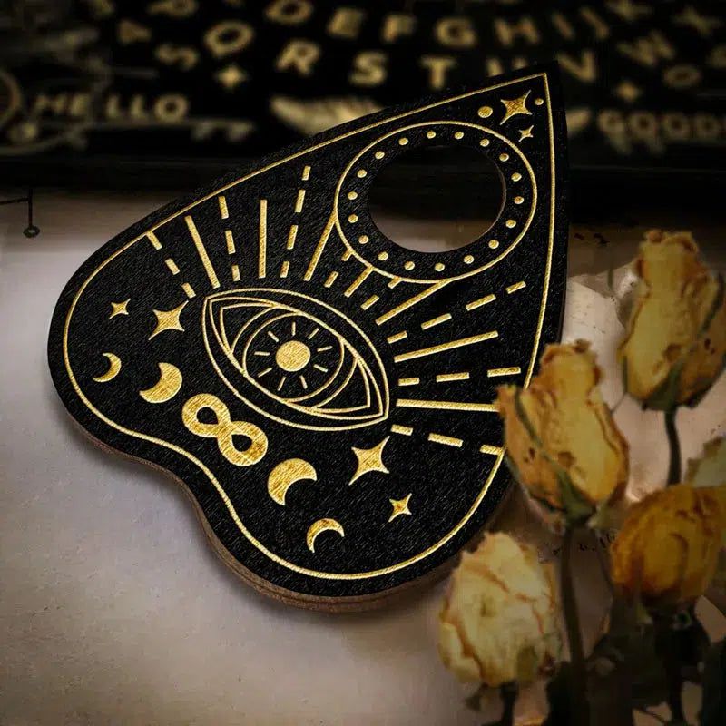 Wicca Wooden Divination Pendulum Board Butterfly Engraved Witch Ouija Board Spirit Talking Board-MoonChildWorld