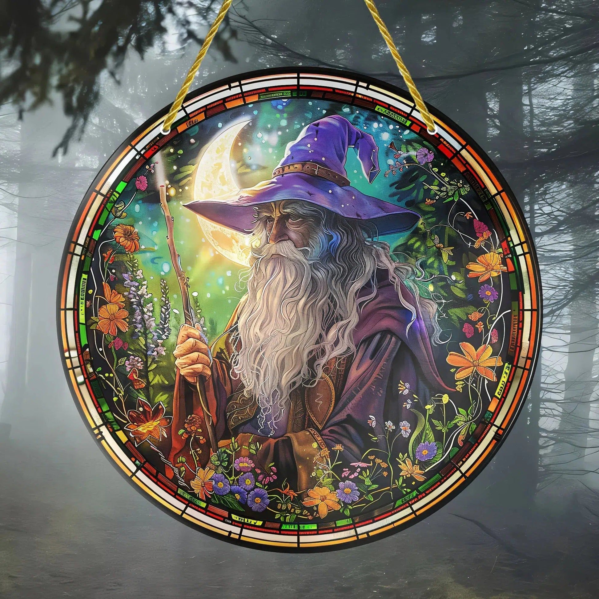 Enchanted Wizard Suncatcher Witch Acrylic Sign-MoonChildWorld