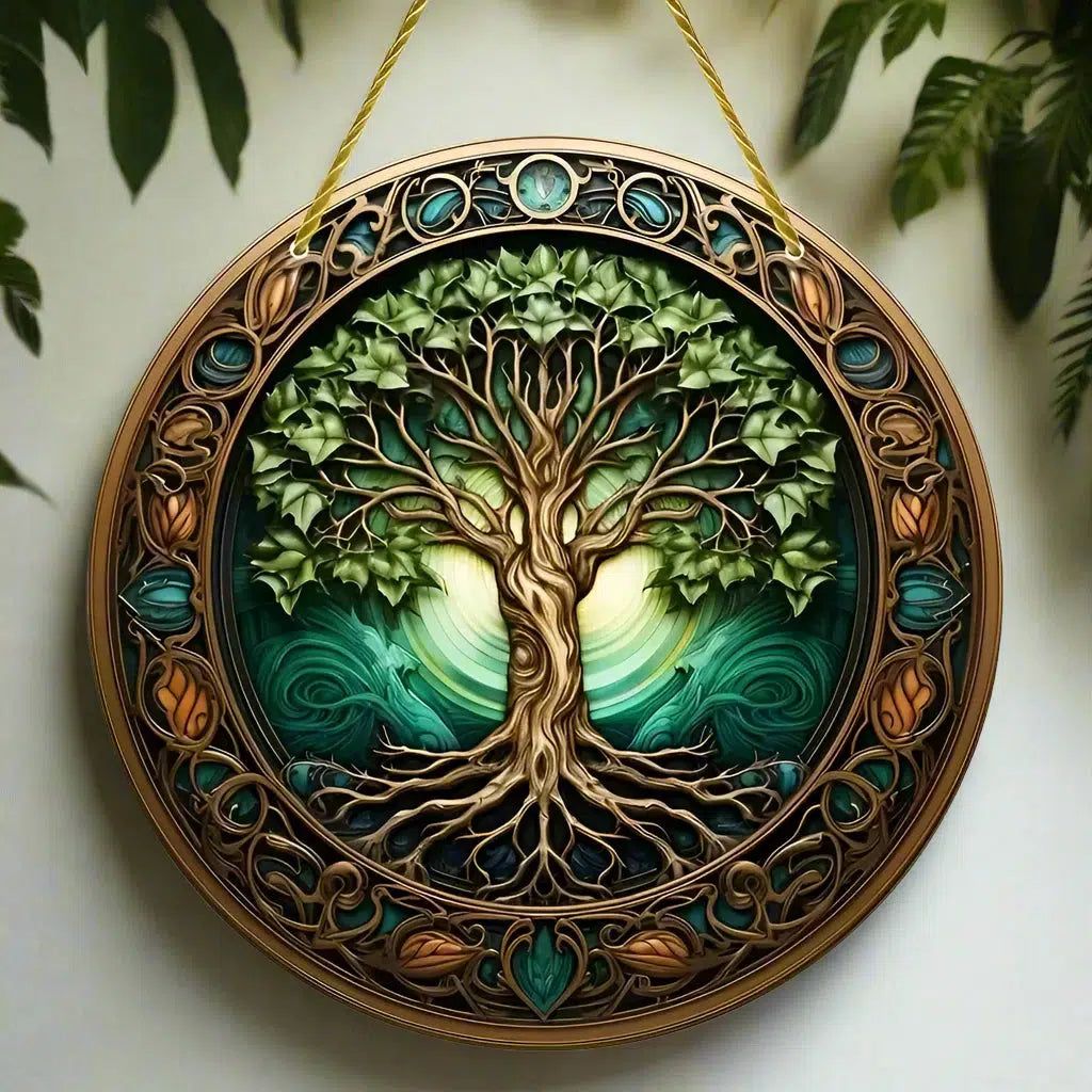 Tree of Life Wooden Sign Pagan Celtic Hanging Sign-MoonChildWorld