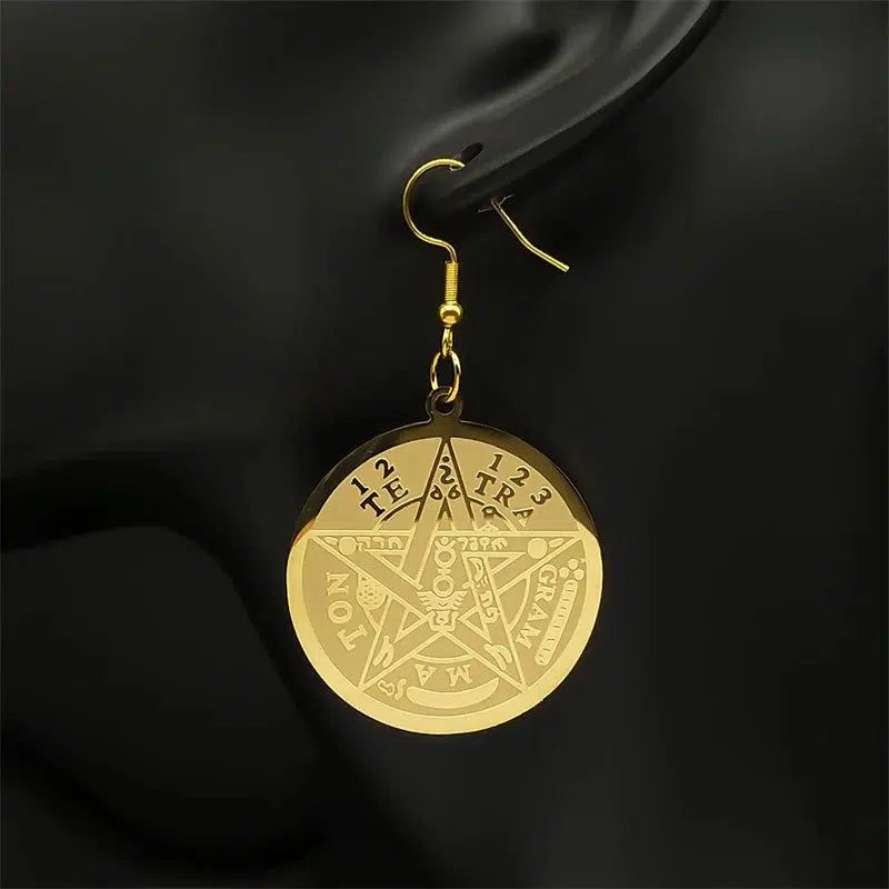 Pentagram Witchcraft Earrings-MoonChildWorld