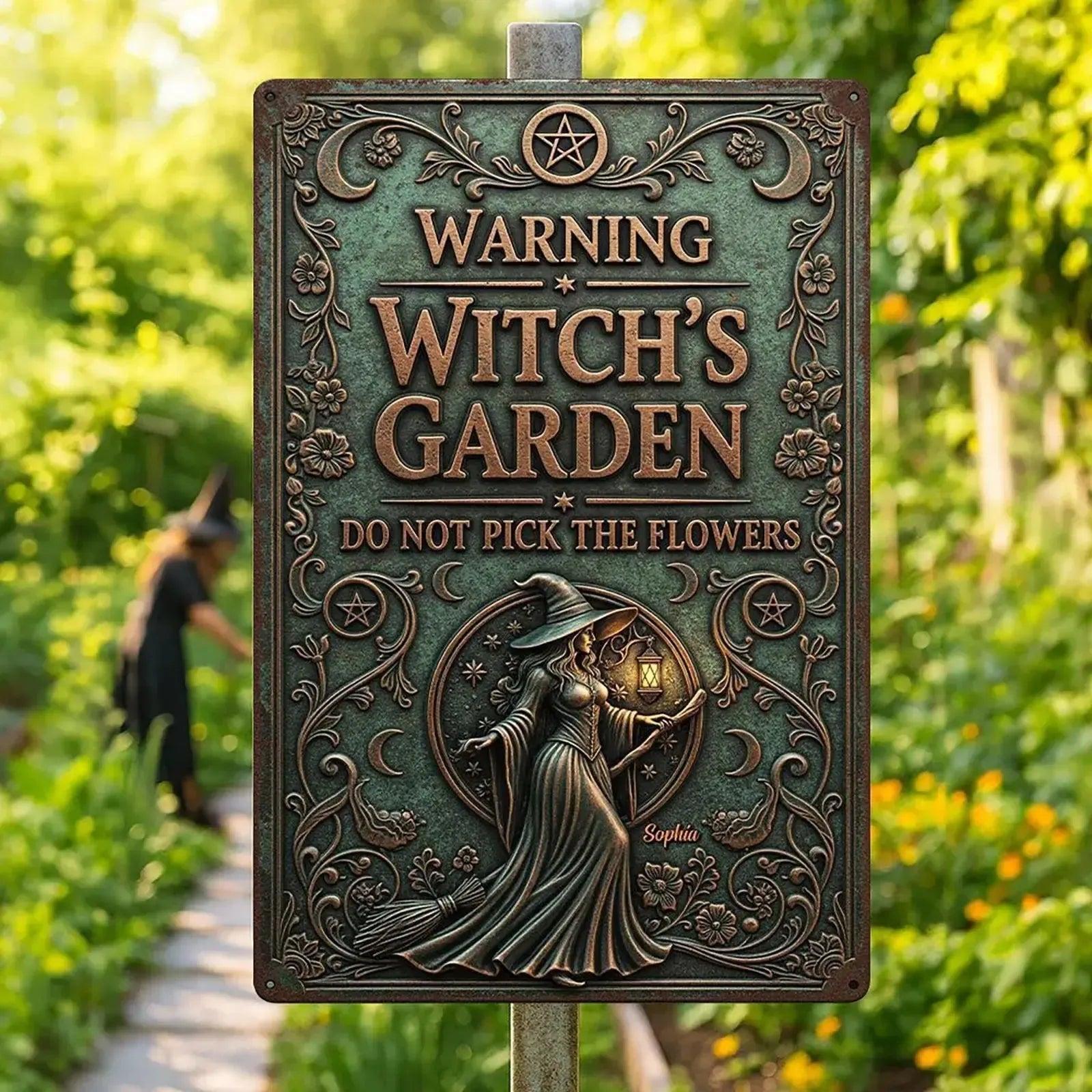 Enchanted Garden Witch Wall Art Wicca Home Decor Pagan Metal Sign-MoonChildWorld