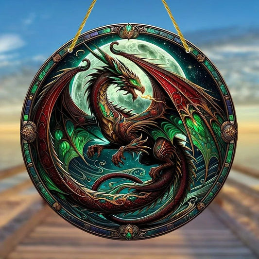 Beautiful Flying Dragon Window Hanging Spirit Dragon Suncatcher Acrylic Sign