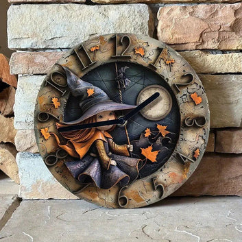 Cute Witch Wall Clock Halloween Wall Clock