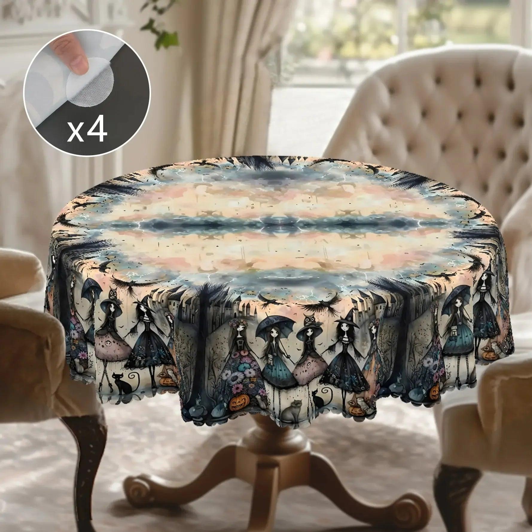 Dark Witch Tablecloth for Halloween Home Decor-MoonChildWorld