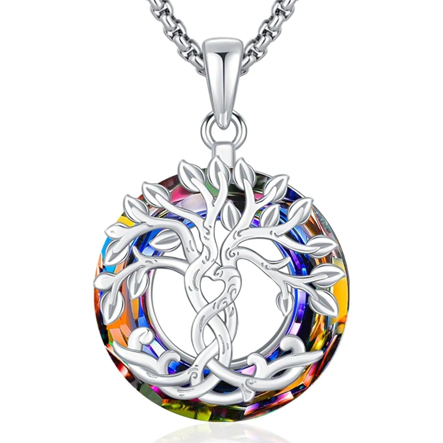 Celtic Knot Tree of Life Necklace 925 Sterling Silver Spirit Tree Pagan Jewelry-MoonChildWorld