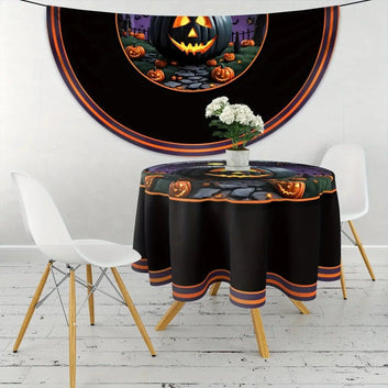 Halloween Spooky Pumpkin Tablecloth for Witchy Halloween Home Decor