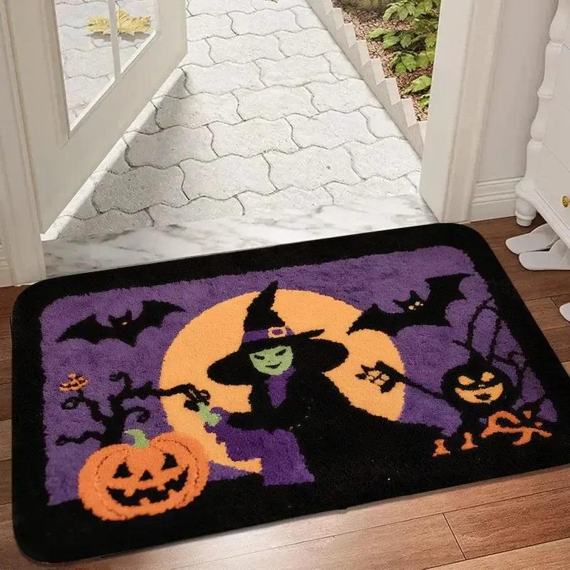 Spooky Halloween Doormat - Cute Ghost, Witch Design Witchy Home Decor-MoonChildWorld