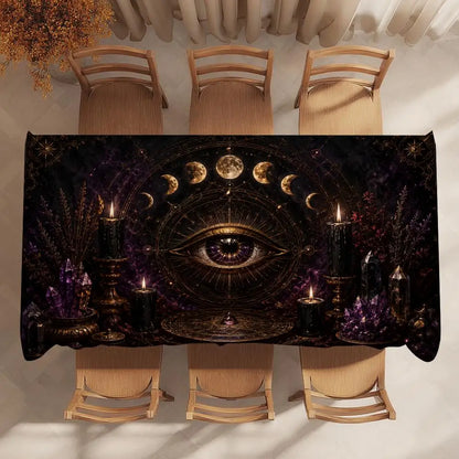 Mystic eye table cover – rectangular altar cloth display