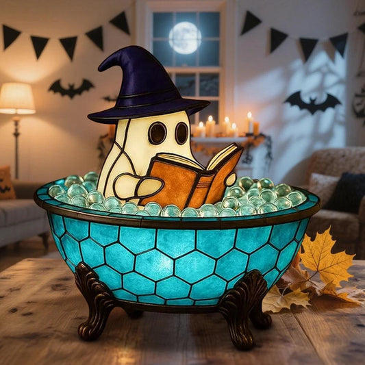 Cute Ghost Bubble Bath LED Lamp - Witchy Night Light Color Changing Mood Halloween Decorations