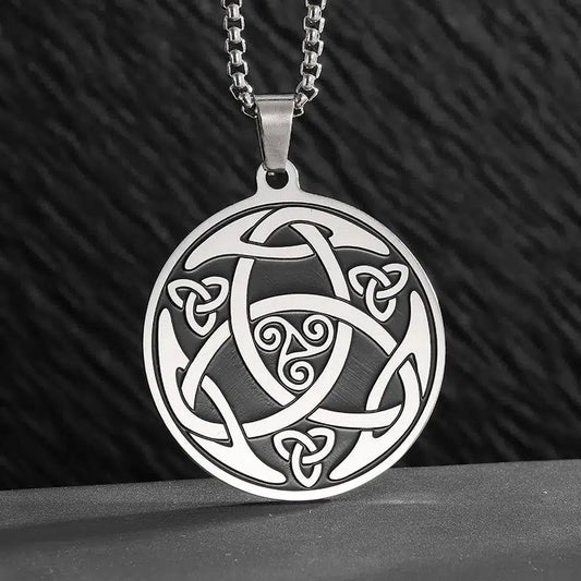 Irish Trinity Celtic Knot Spiral Knot Necklace Wicca Jewelry
