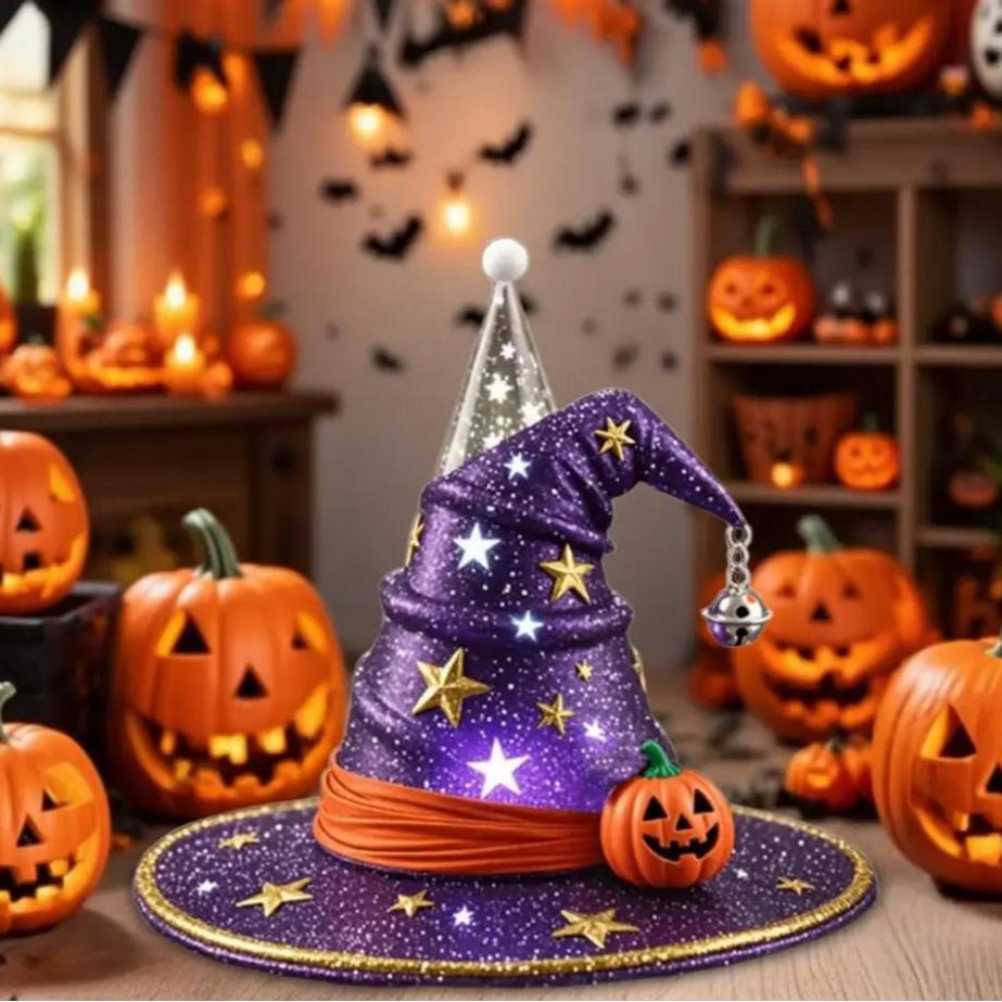 Spooky Witch Hat Night Light Set for Halloween Decor-MoonChildWorld