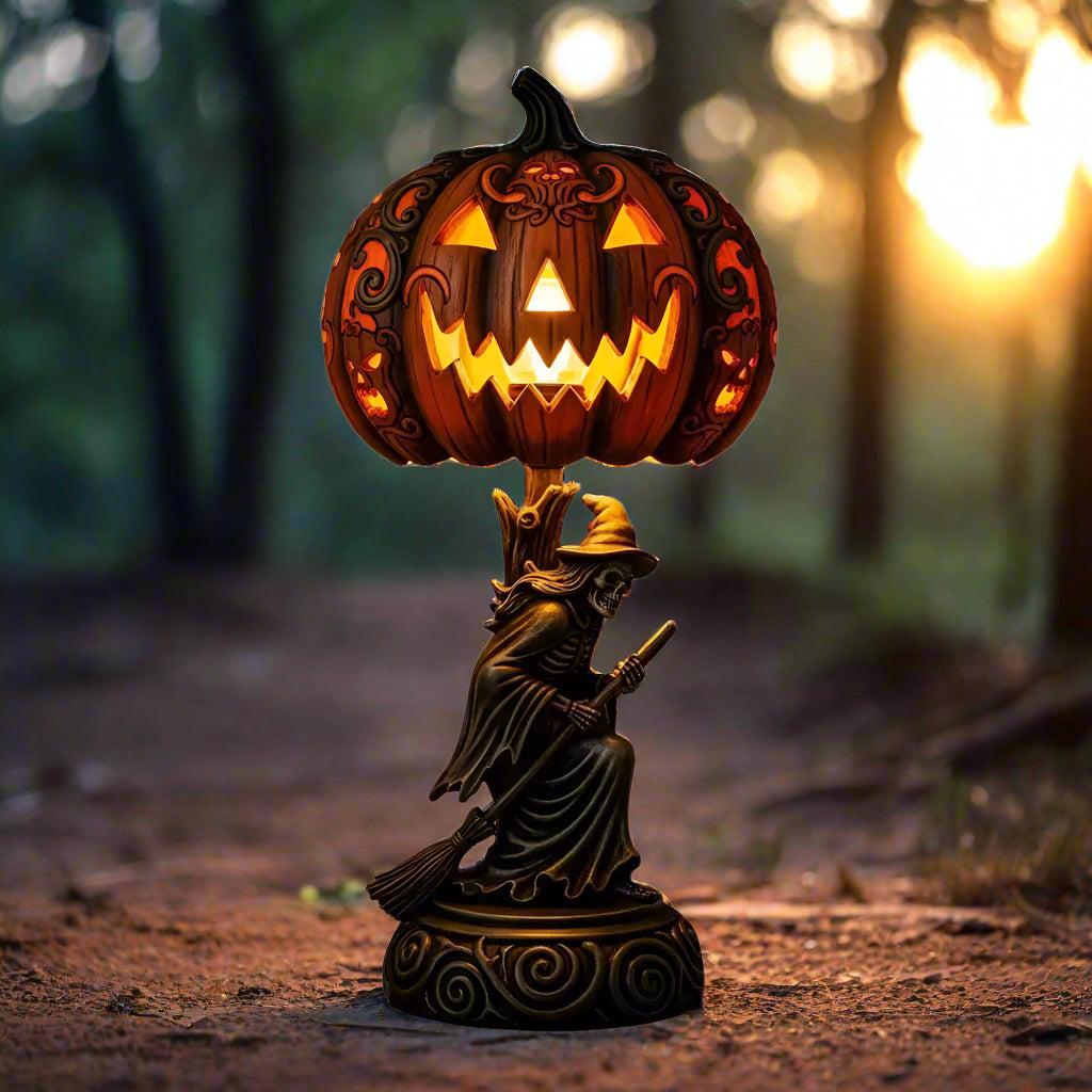 Halloween Pumpkin Night Light - Gothic Skeleton Ghost Witch LED Lamp Home Decor-MoonChildWorld