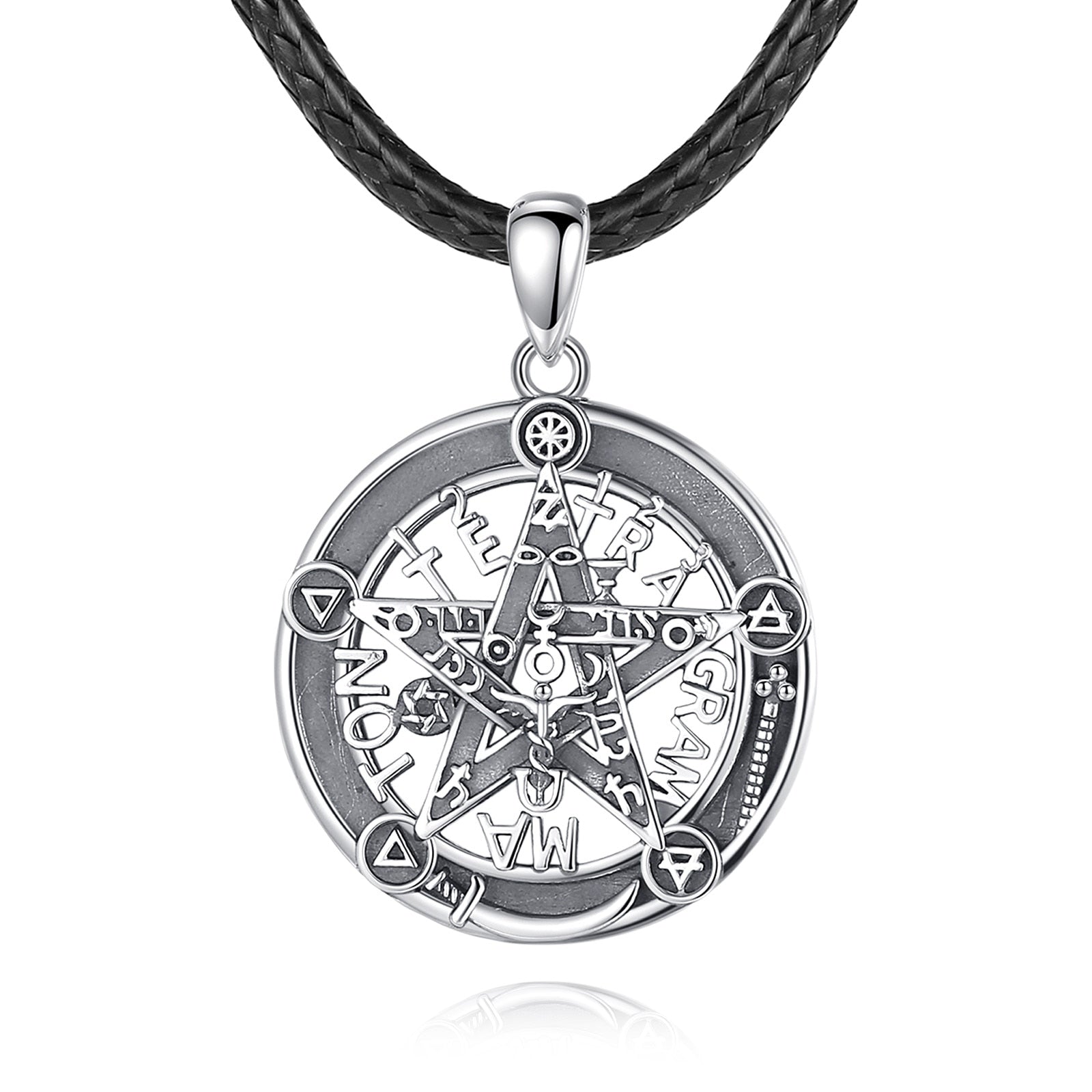 Runes Pentagram Wiccan Necklace Viking Jewelry-MoonChildWorld